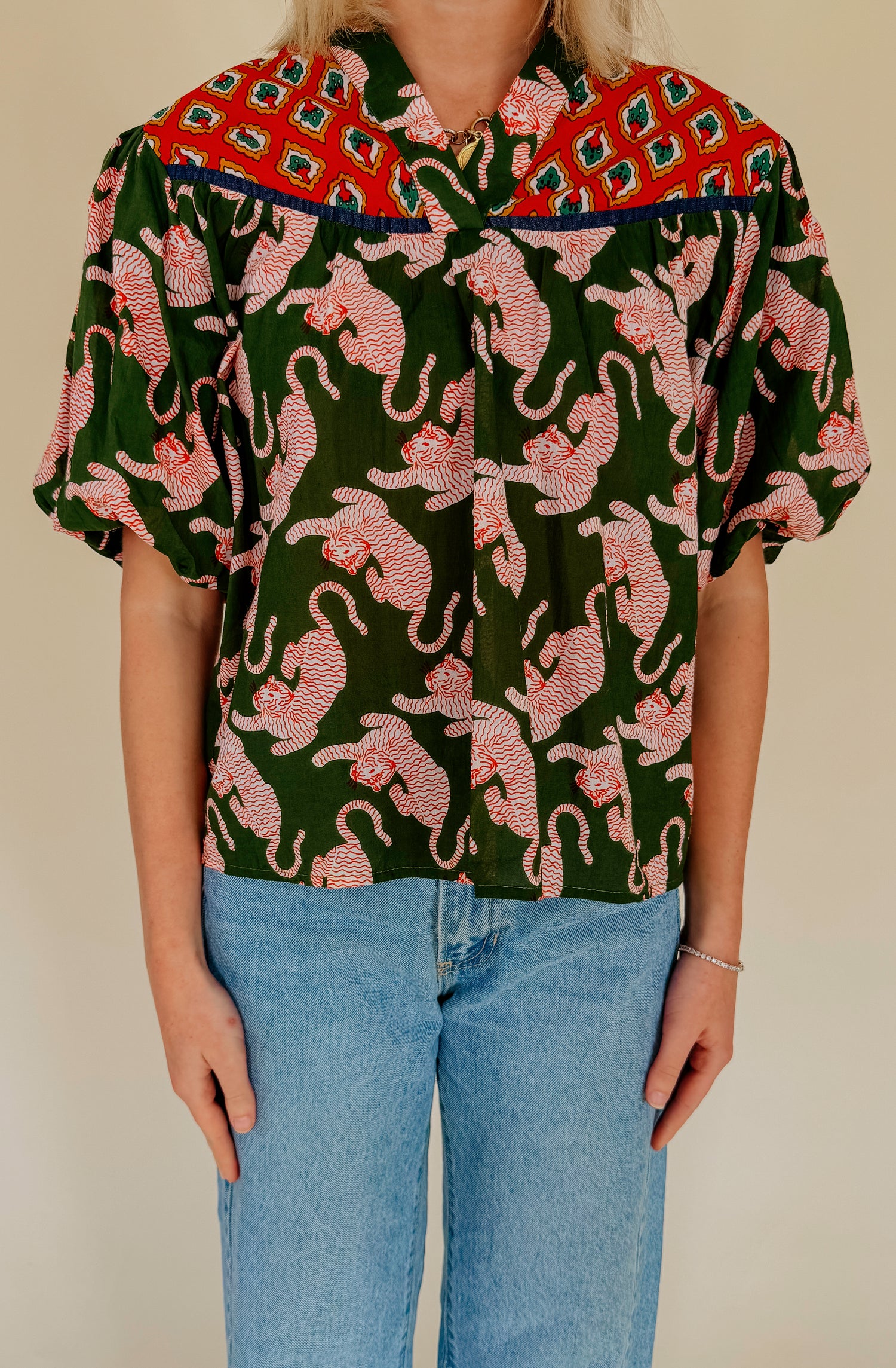 WILD ABOUT YOU PRINTED BLOUSE