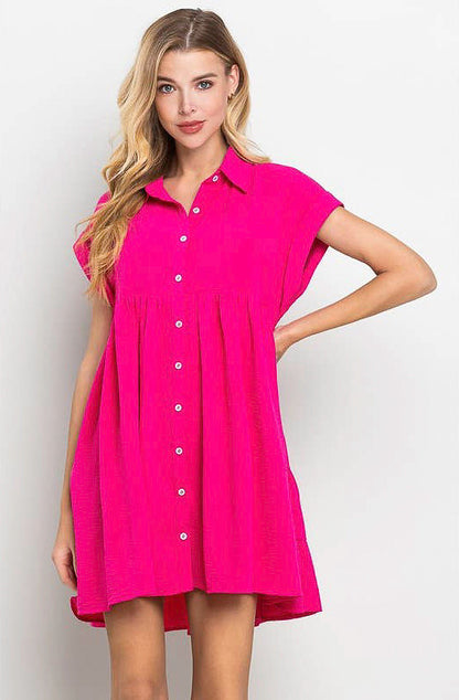 HOT IN HERE BUTTONED DRESS