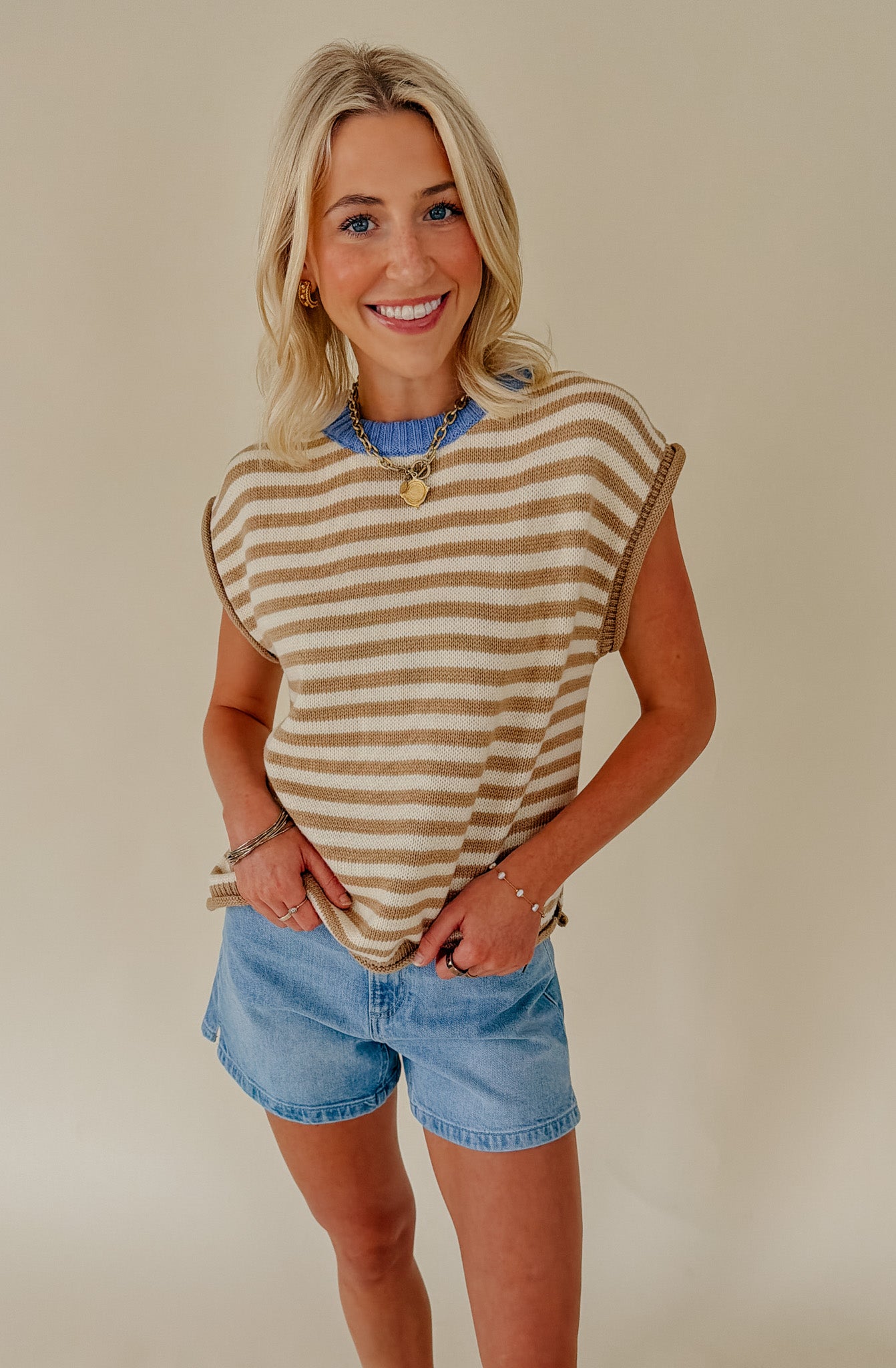 COASTAL STRIPE SWEATER TANK