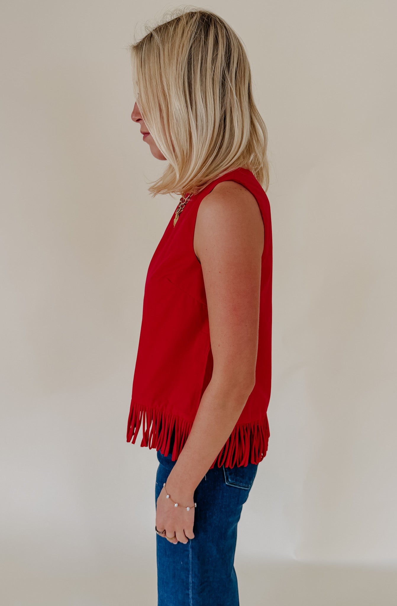RUFFLE SOME FEATHERS FRINGE BLOUSE