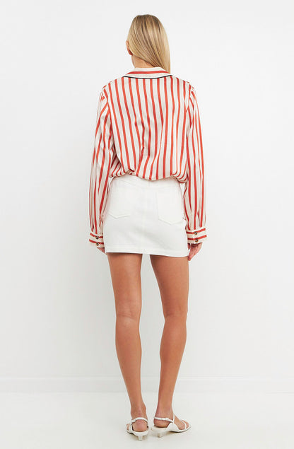 COLOR ME FALL SILKY BUTTON UP