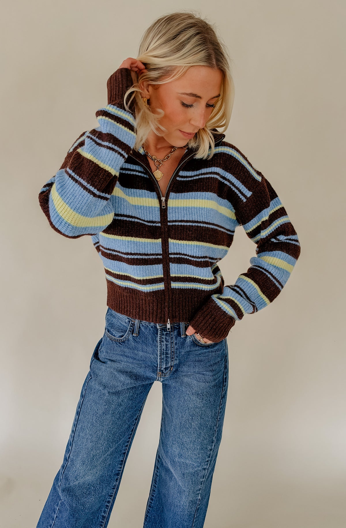 THE NICOLE ZIP UP SWEATER CARDIGAN