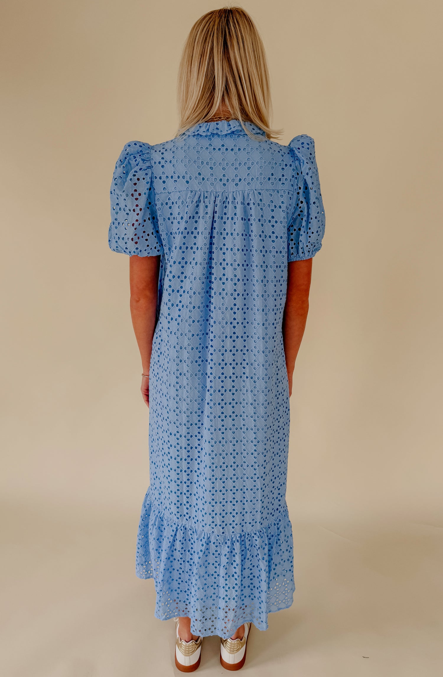 ONE &amp; DONE EYELET MIDI DRESS