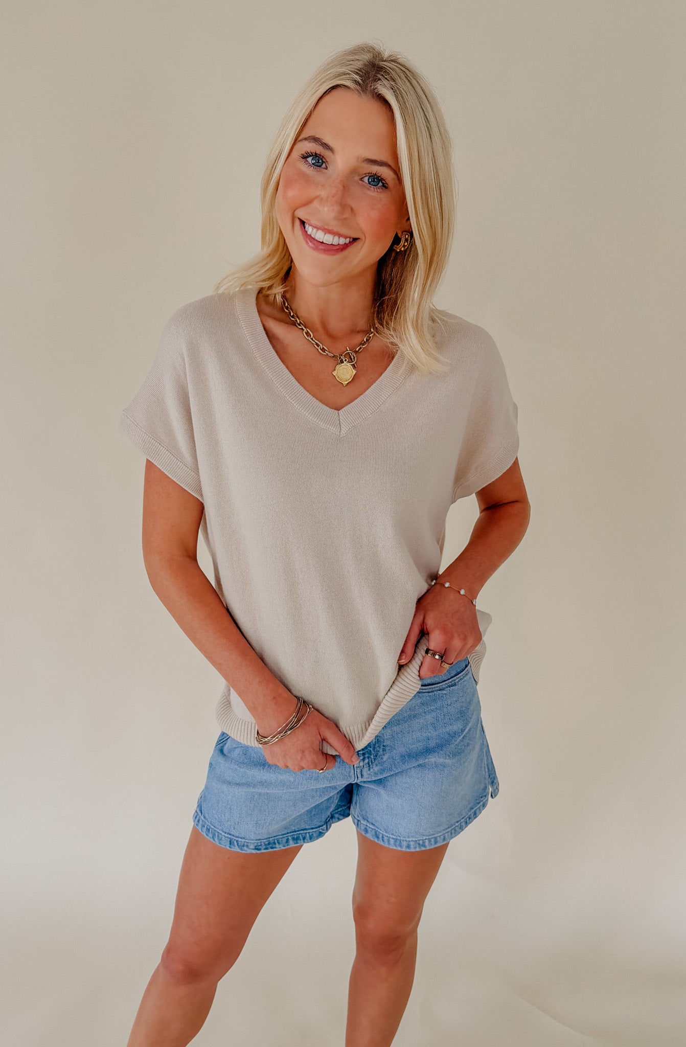 SOFTEST HOUR CASHMERE BLEND KNIT TEE