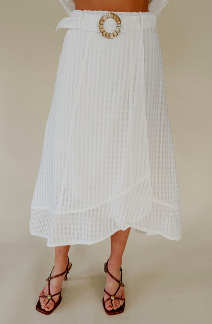 THE WHIT TEXTURED MIDI SKIRT