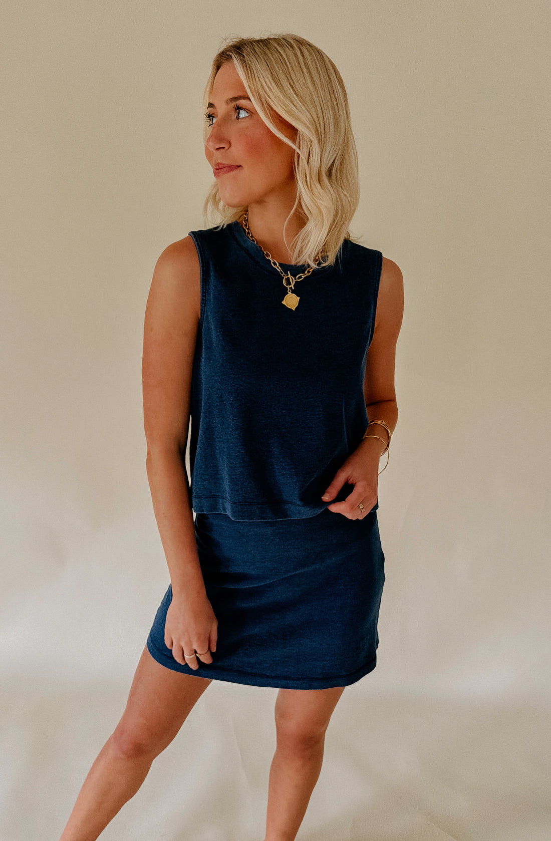 Z SUPPLY SLOANE JERSEY DENIM MUSCLE TOP