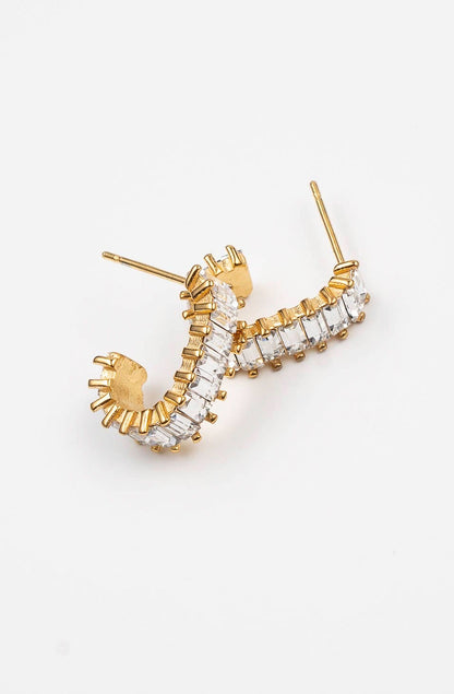 BRENDA GRANDS SQUARE DIAMOND HOOPS