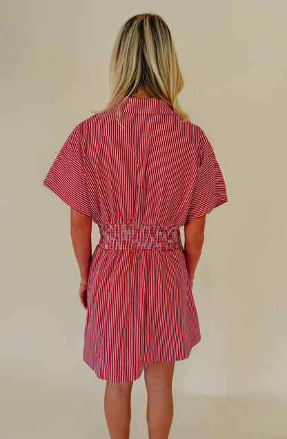 PLAY IT BY EAR BUTTONED MINI DRESS