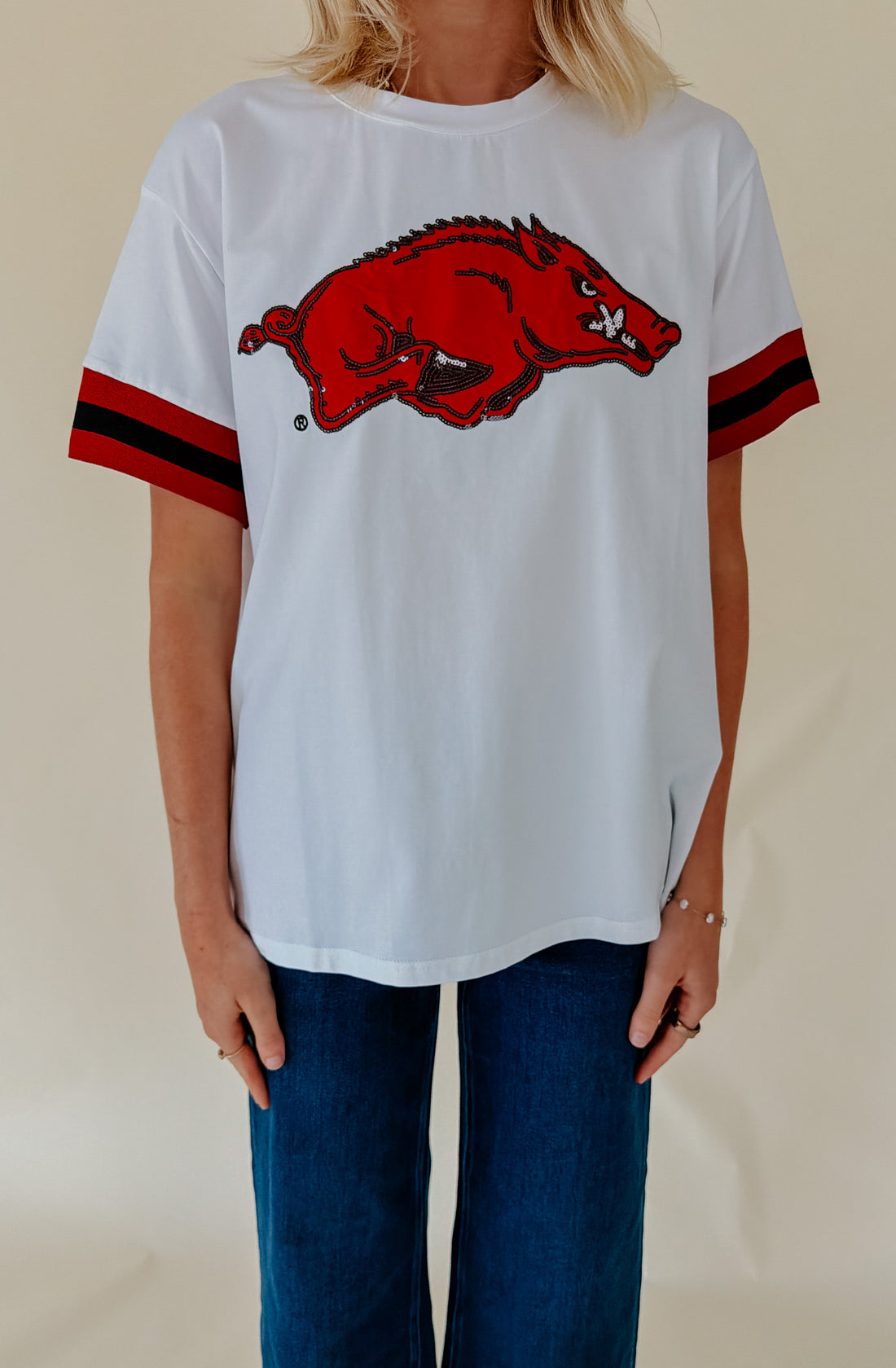 ARKANSAS SPARKLE LOGO TEE