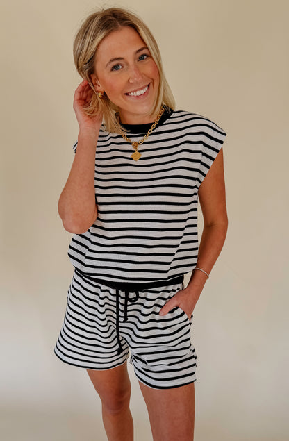 GOING WITH THE FLOW STRIPED TOP