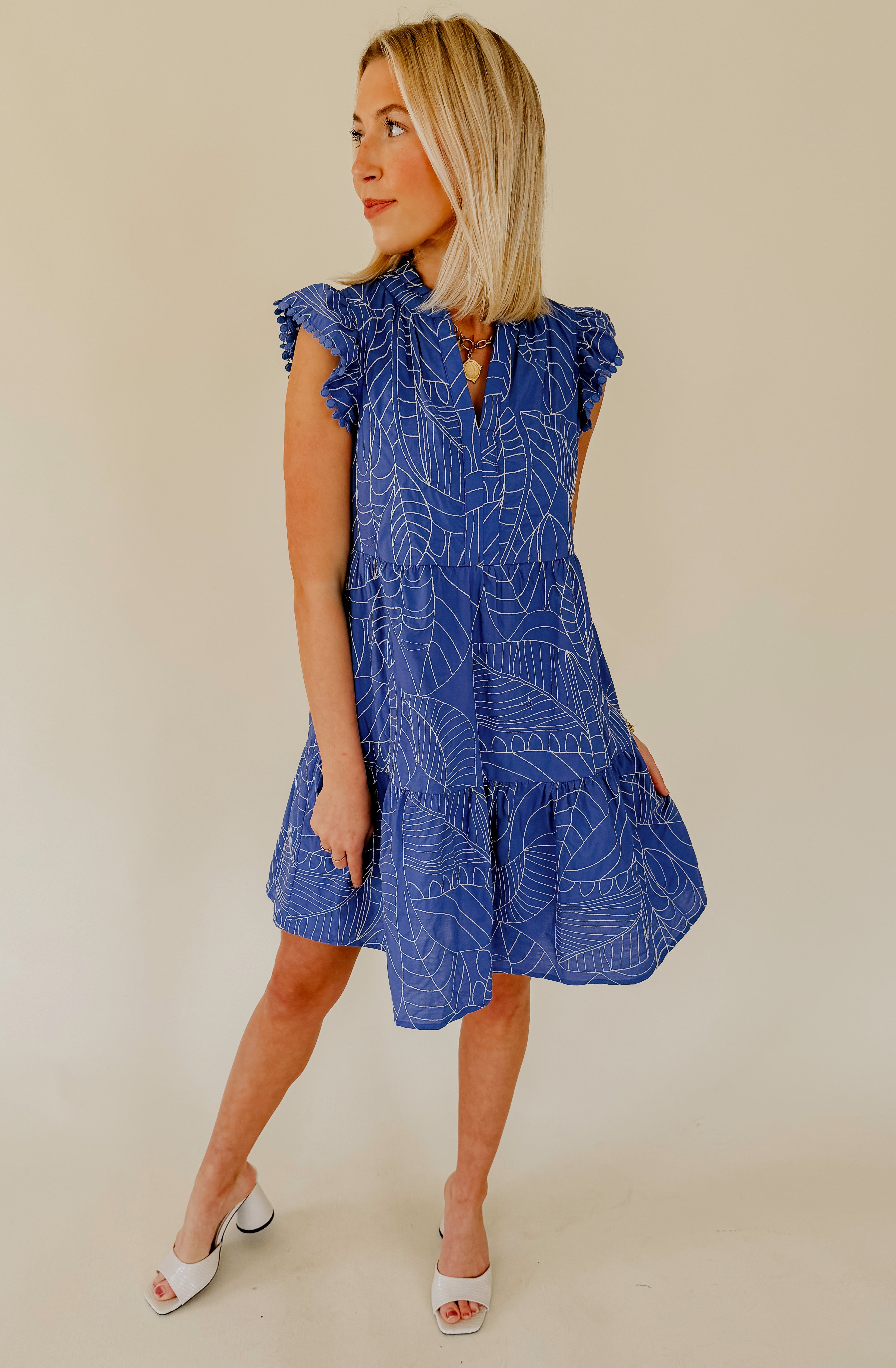 THE BALI EMBROIDERED MINI DRESS