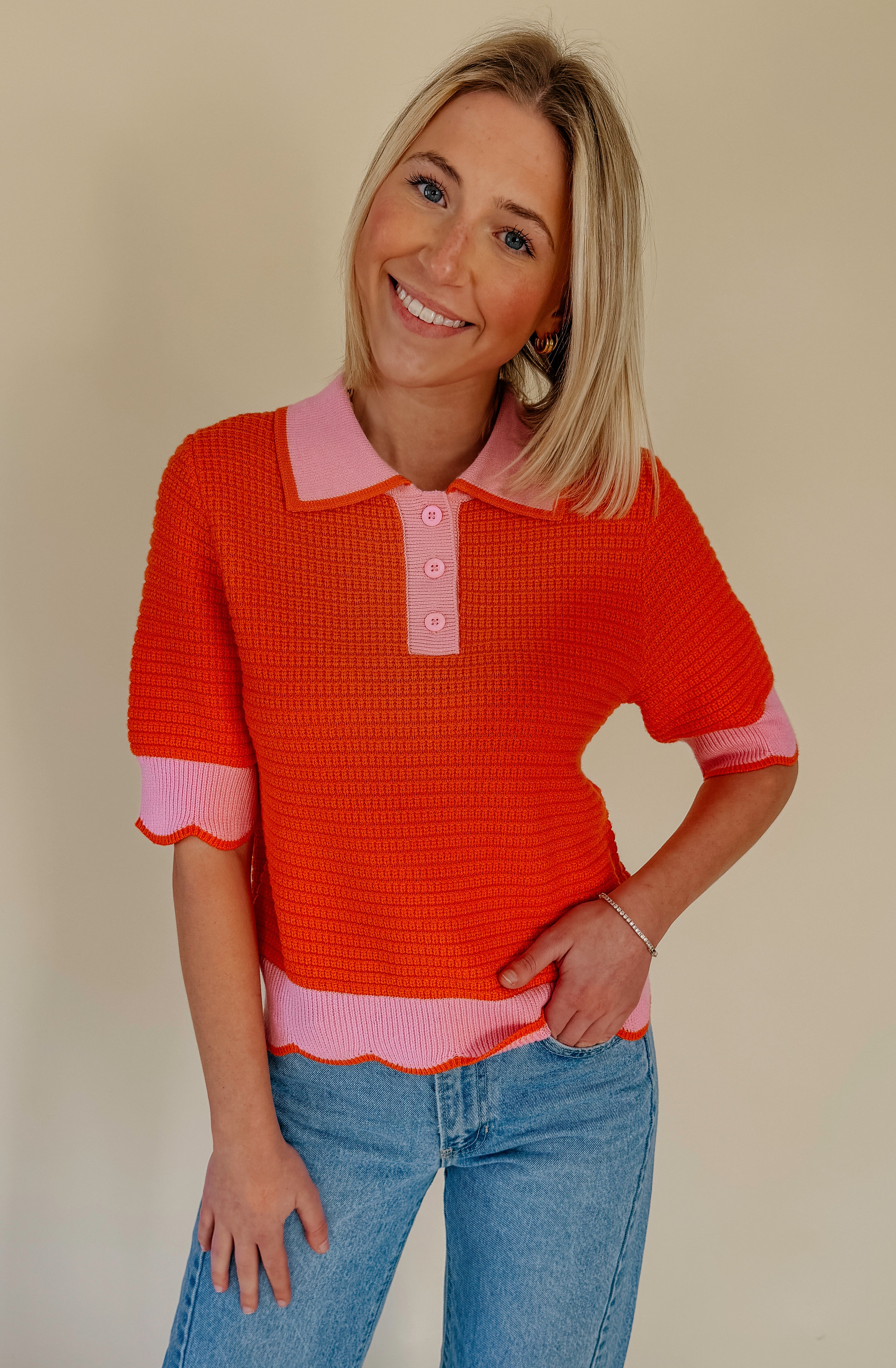 OUT OF LINE COLLARED SWEATER