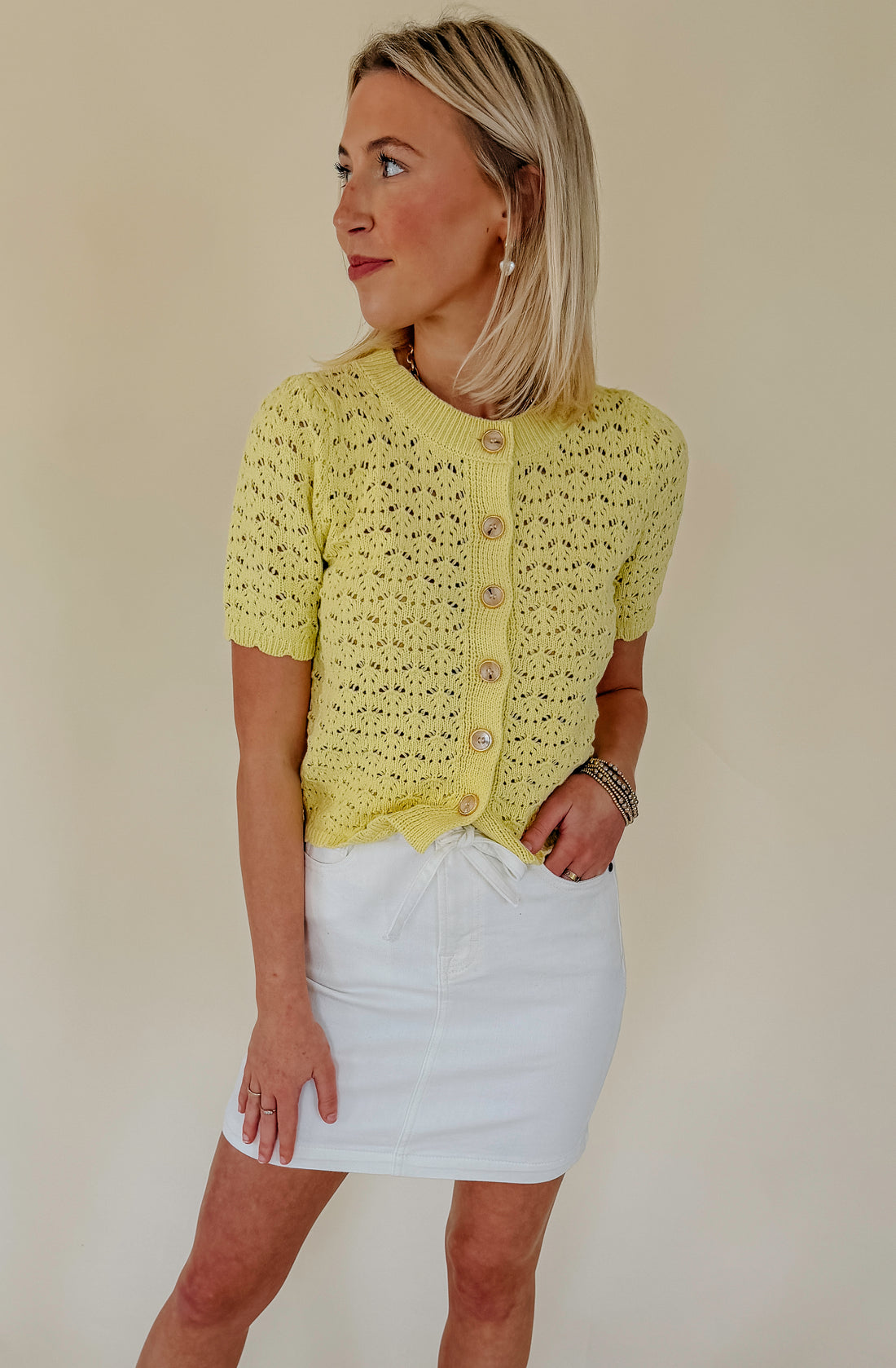 HIDDEN DENIM TIE WAIST SKIRT