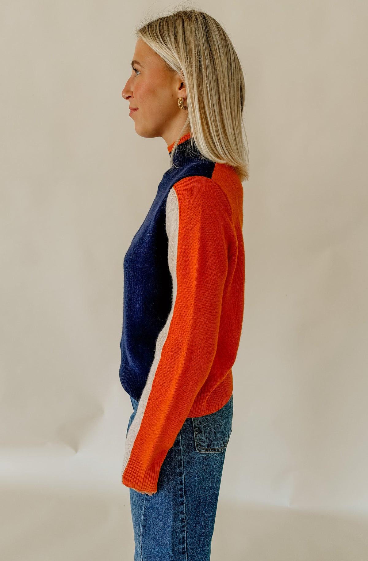 AUBURN COLOR BLOCK SWEATER