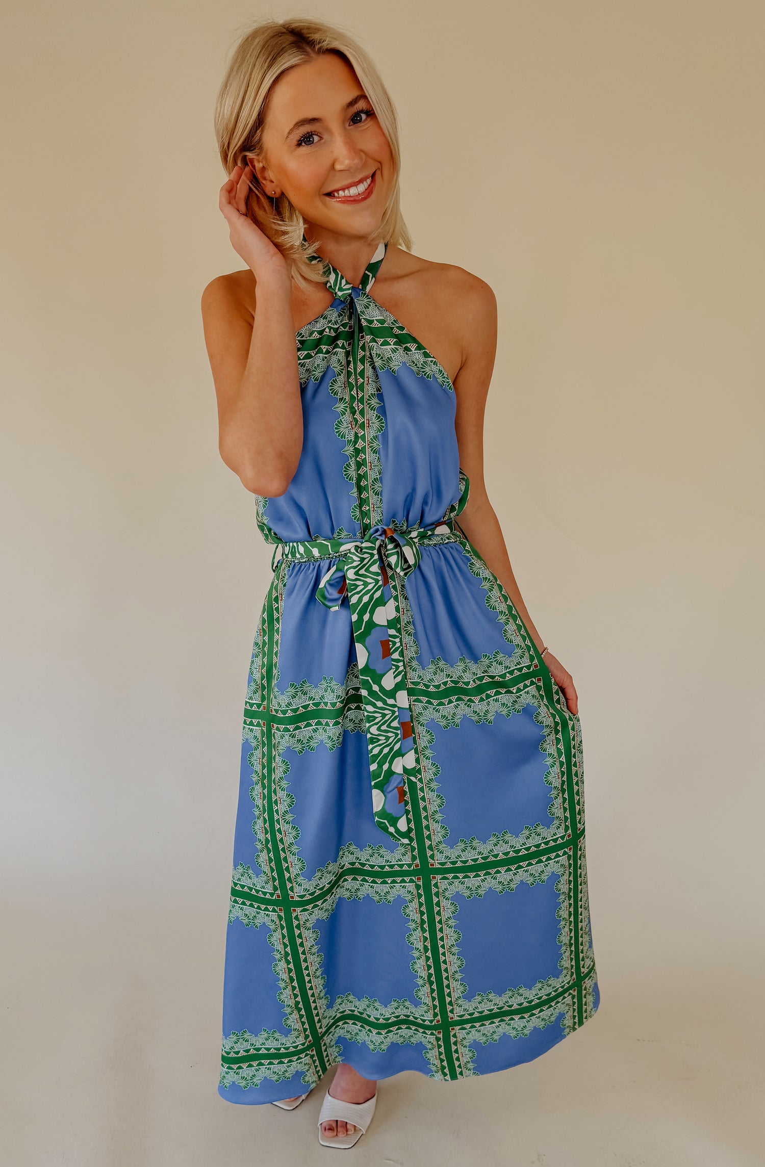 CIEBON LECHE HALTER DRESS