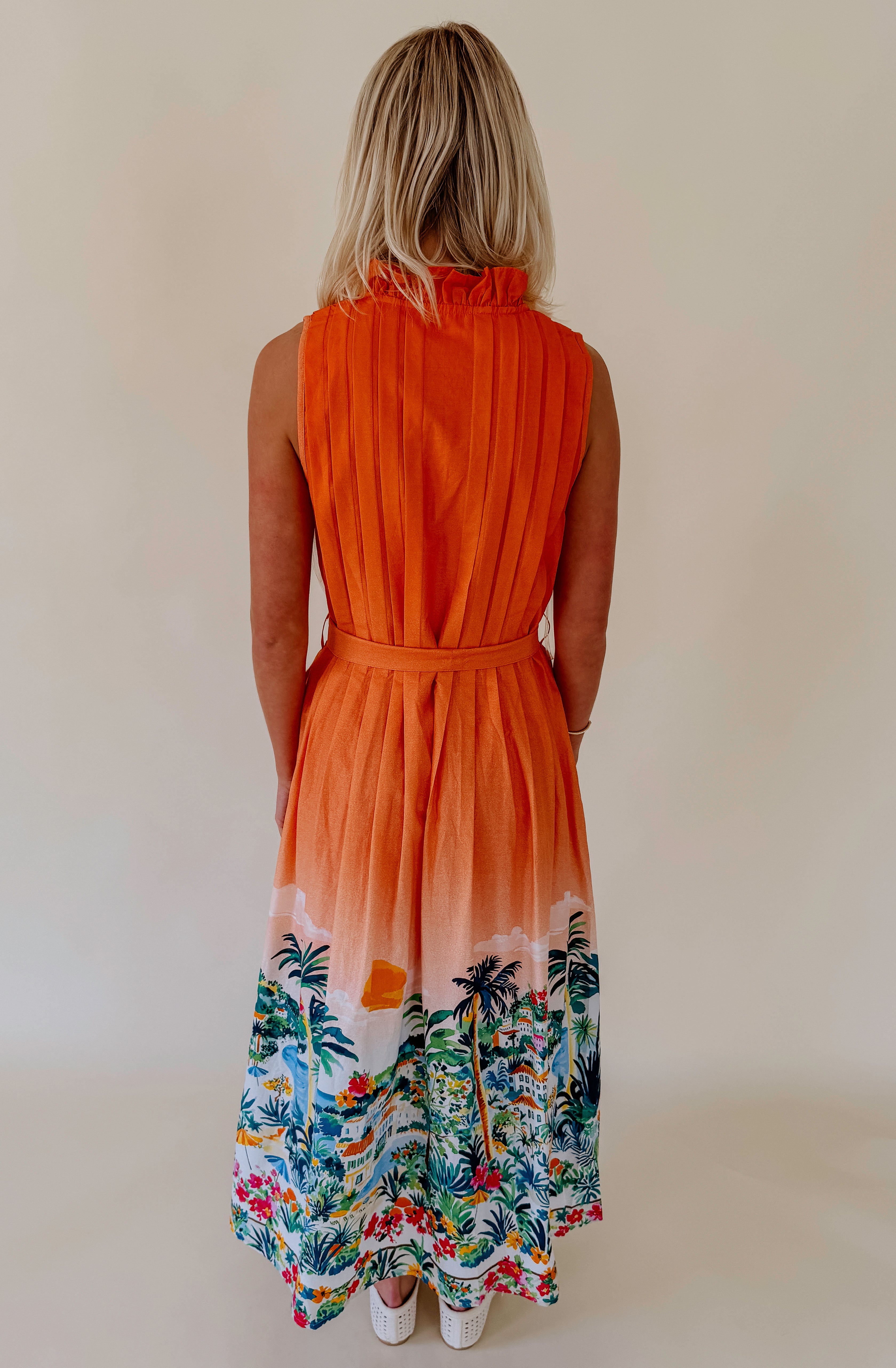 SUNSET NIGHTS BUTTONED MIDI DRESS