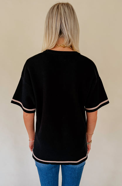 ON THE CONTRAST RIBBED SWEATER TEE