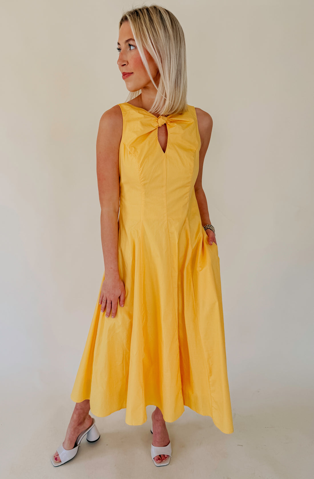 GOLDEN HOUR POPLIN MIDI DRESS