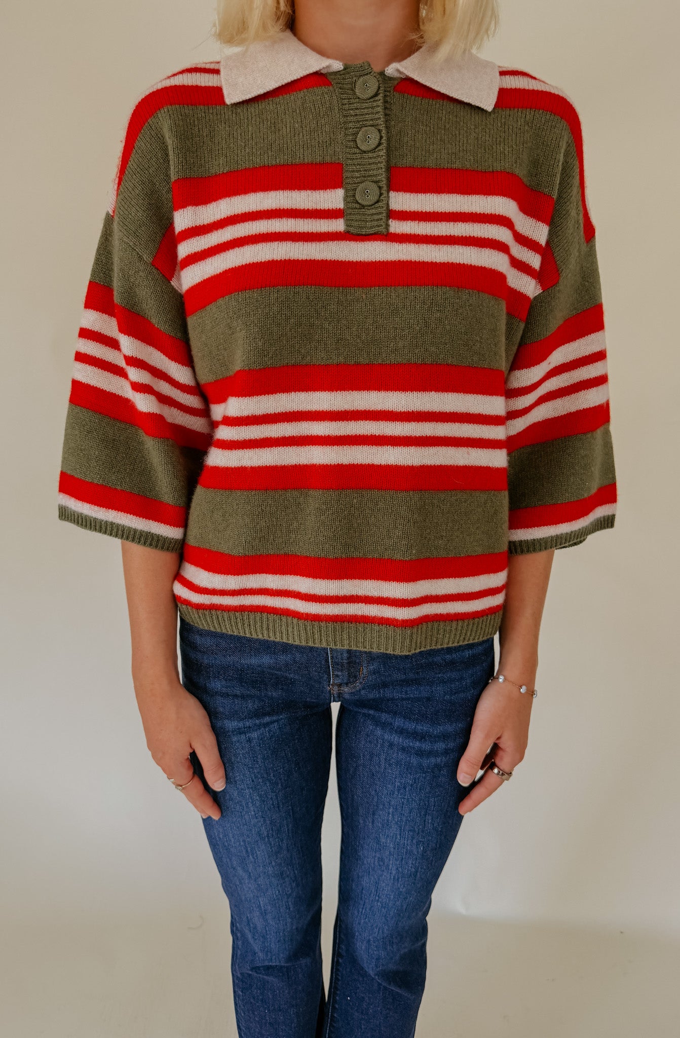 NEWPORT STRIPED SWEATER TEE