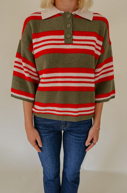 NEWPORT STRIPED SWEATER TEE