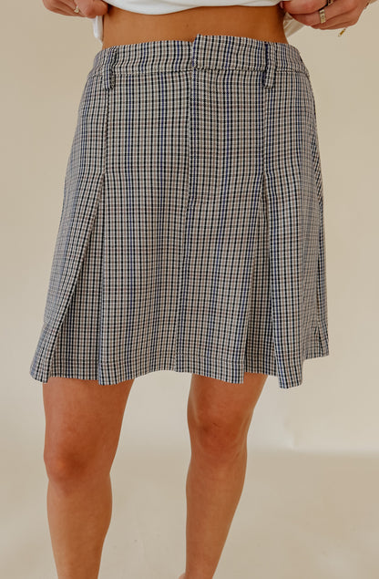 PLAID TO SEE YOU PLEATED SKIRT