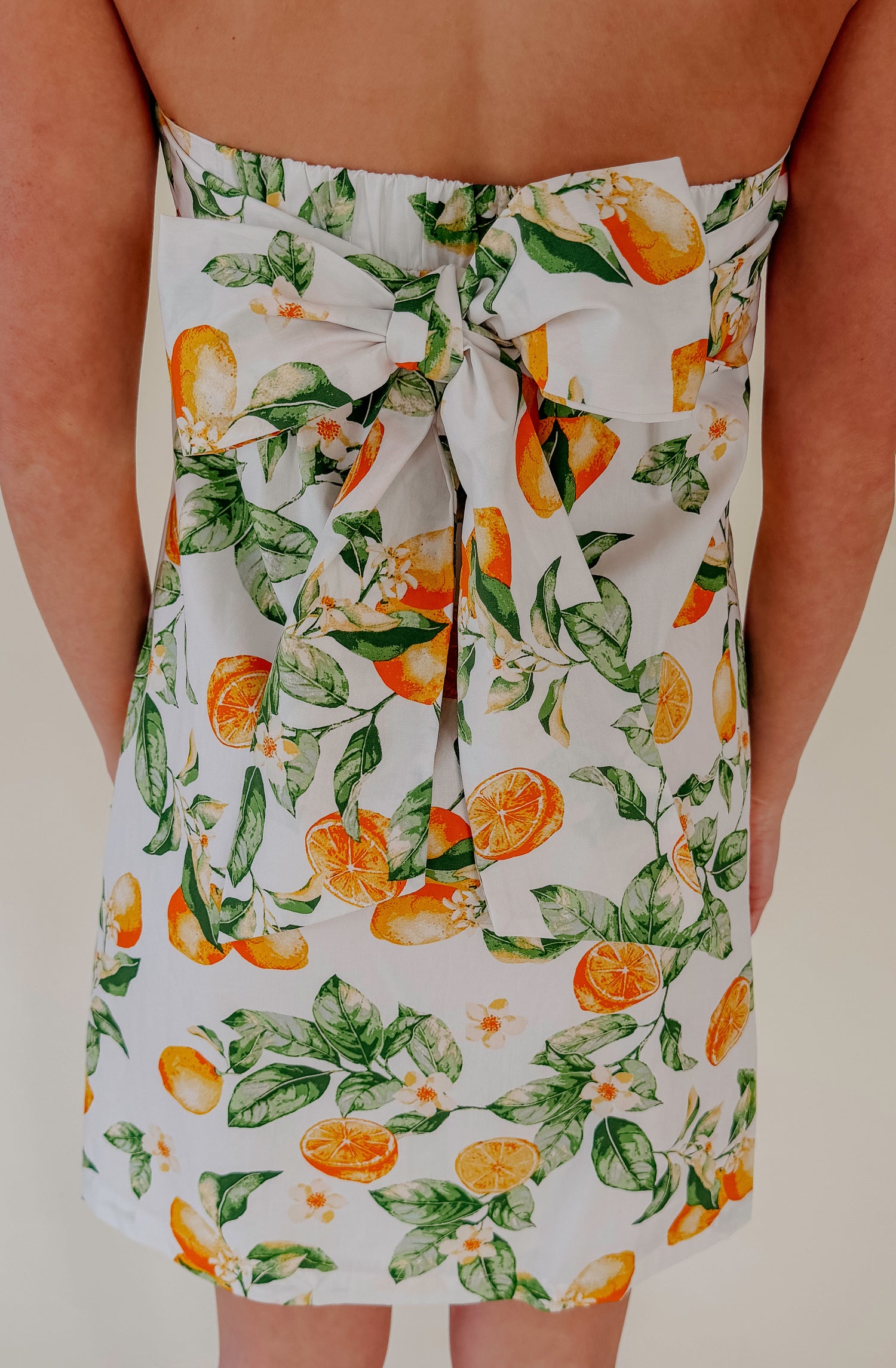 WHEN LIFE GIVES YOU LEMONS STRAPLESS DRESS