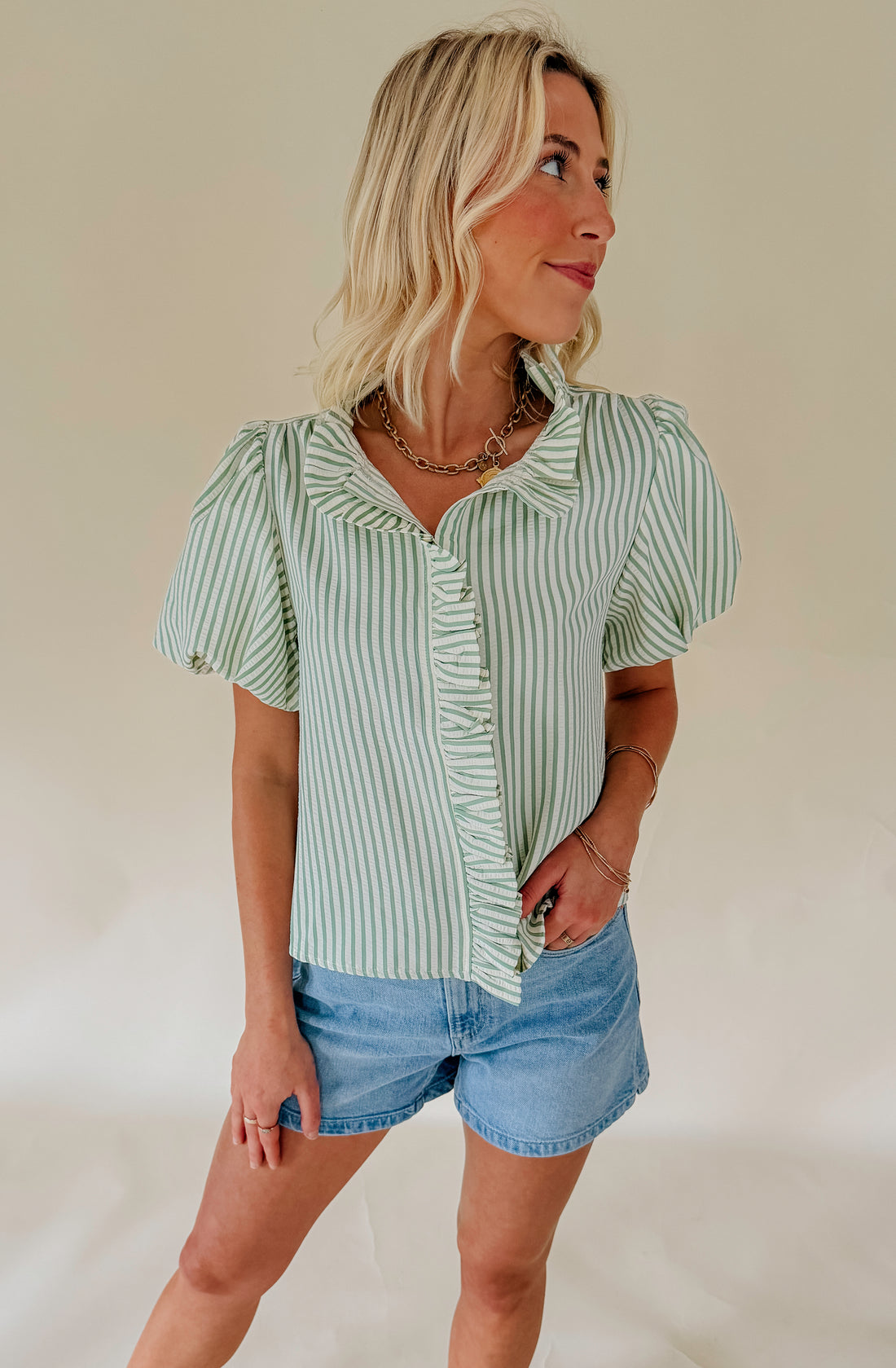THE LAKEN STRIPED BLOUSE