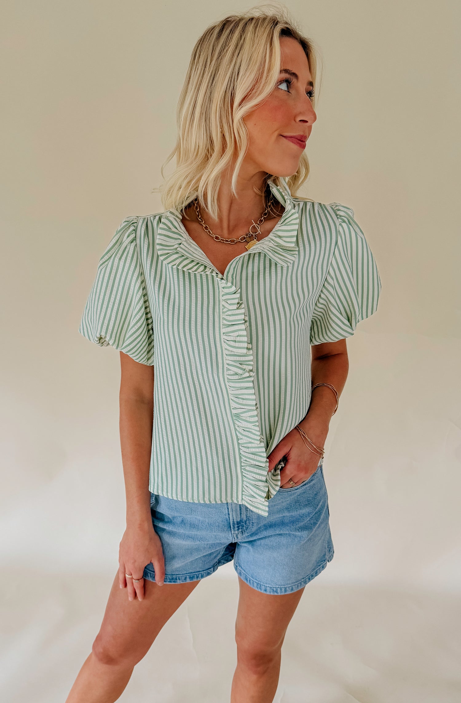 THE LAKEN STRIPED BLOUSE