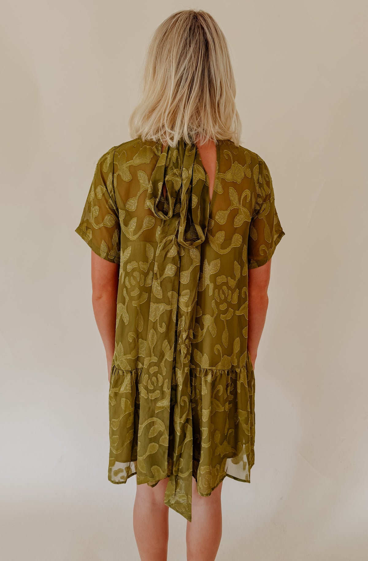 OLIVE BRANCH SHIFT MINI DRESS
