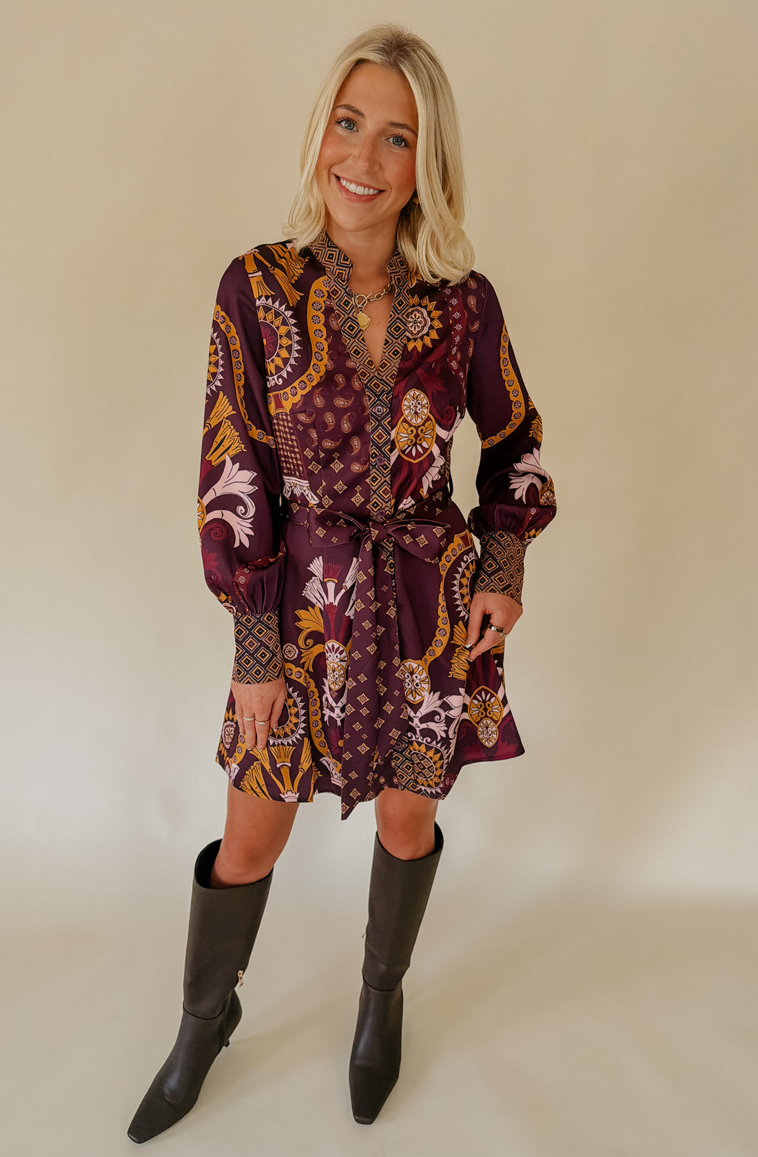 CIEBON ANTONIA BELTED MINI DRESS