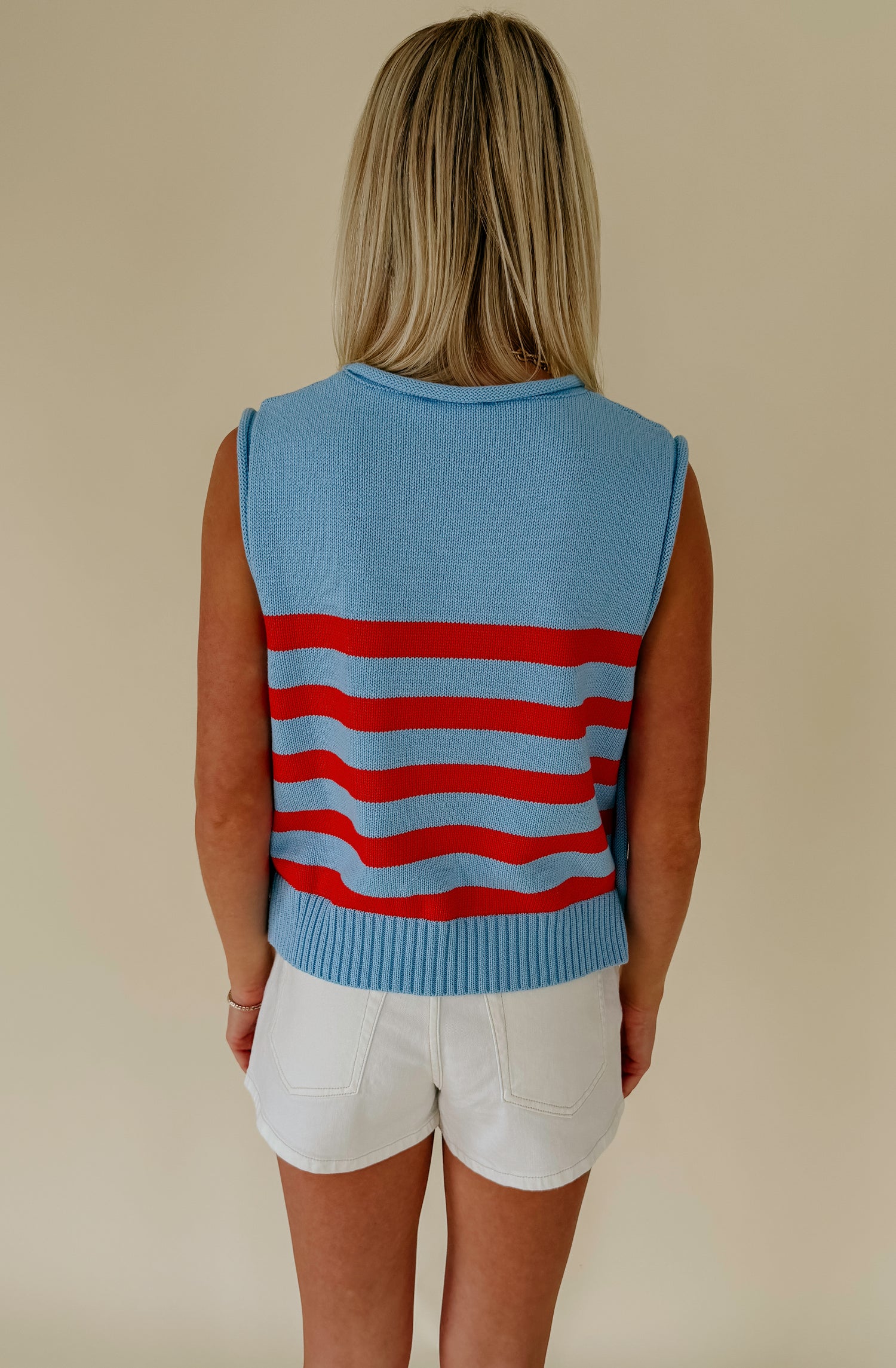 OFF COAST STRIPED SWEATER TANK
