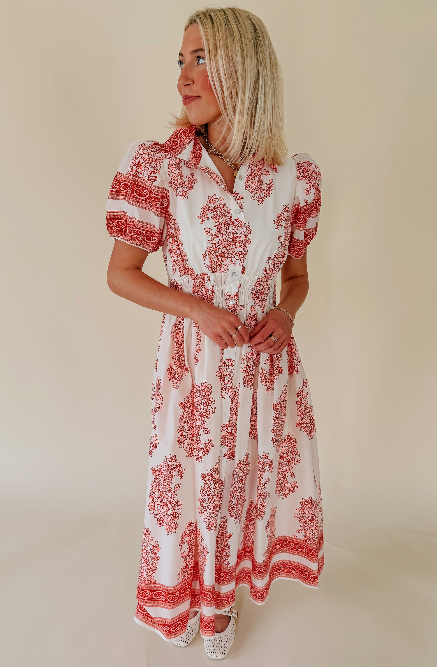 THE FRANKIE CINCHED MIDI DRESS