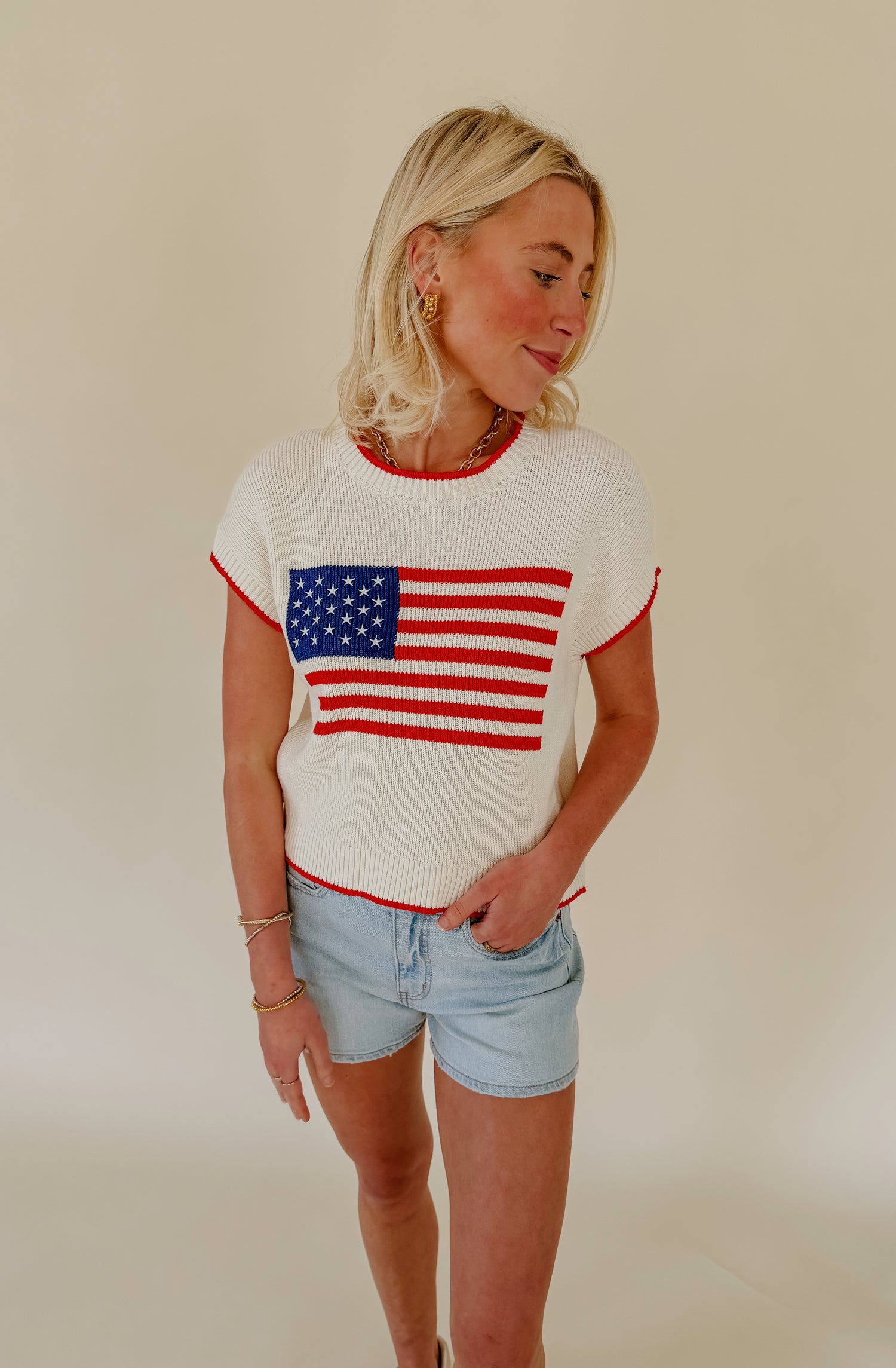 Z SUPPLY SLEEVELESS PATRIOT SWEATER