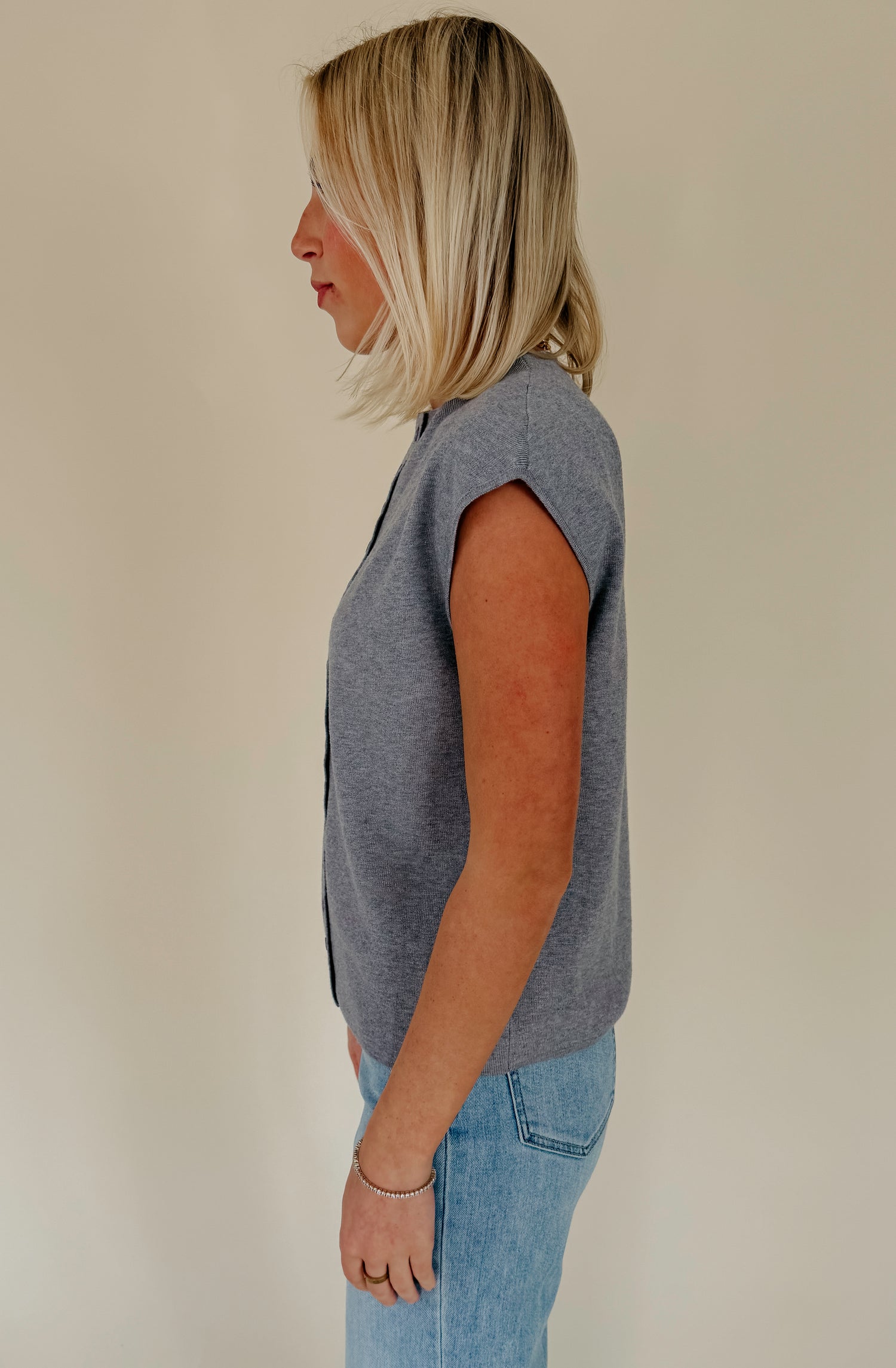 EVERYTHING IN BETWEEN BUTTONED KNIT TANK