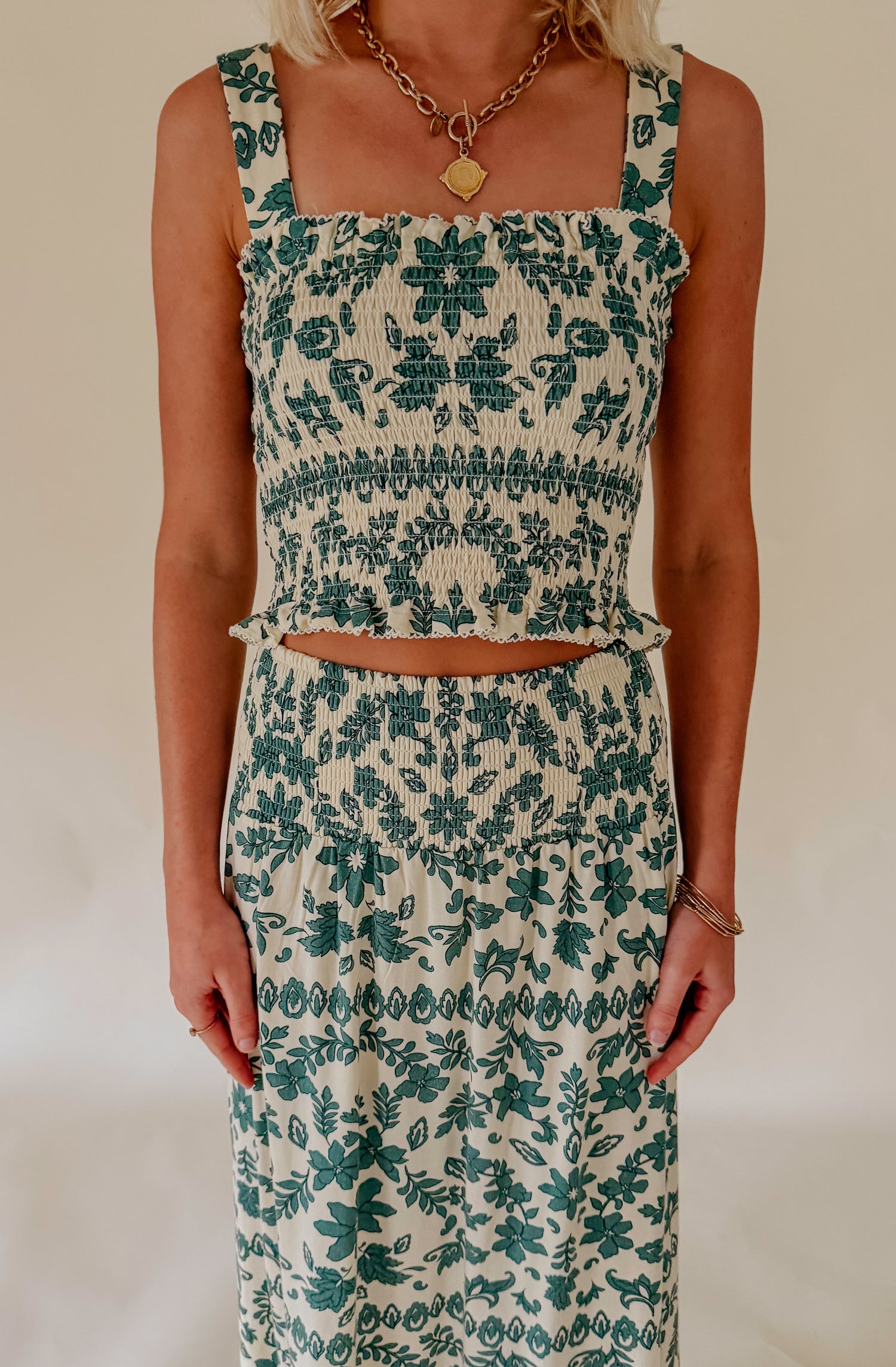 Z SUPPLY LEYA TERA PAISLEY SMOCKED TOP