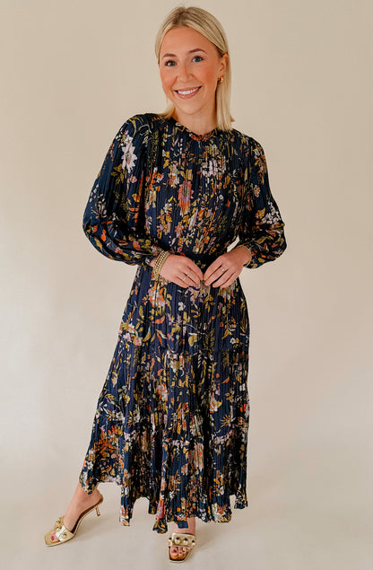 THE AMBER PLEATED MIDI DRESS