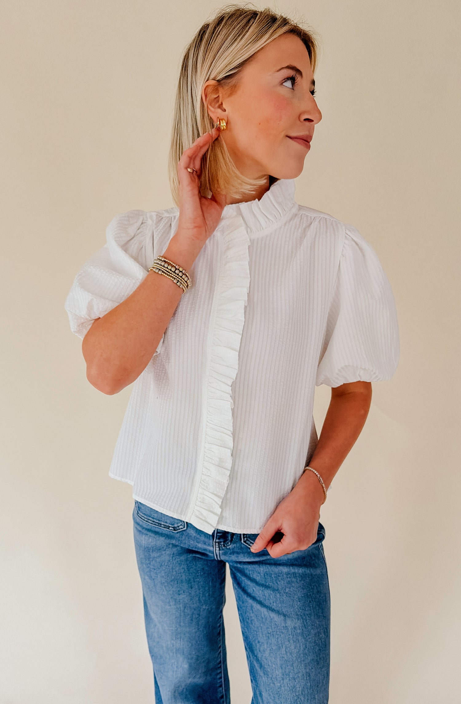 WHITE THIS WAY BLOUSE