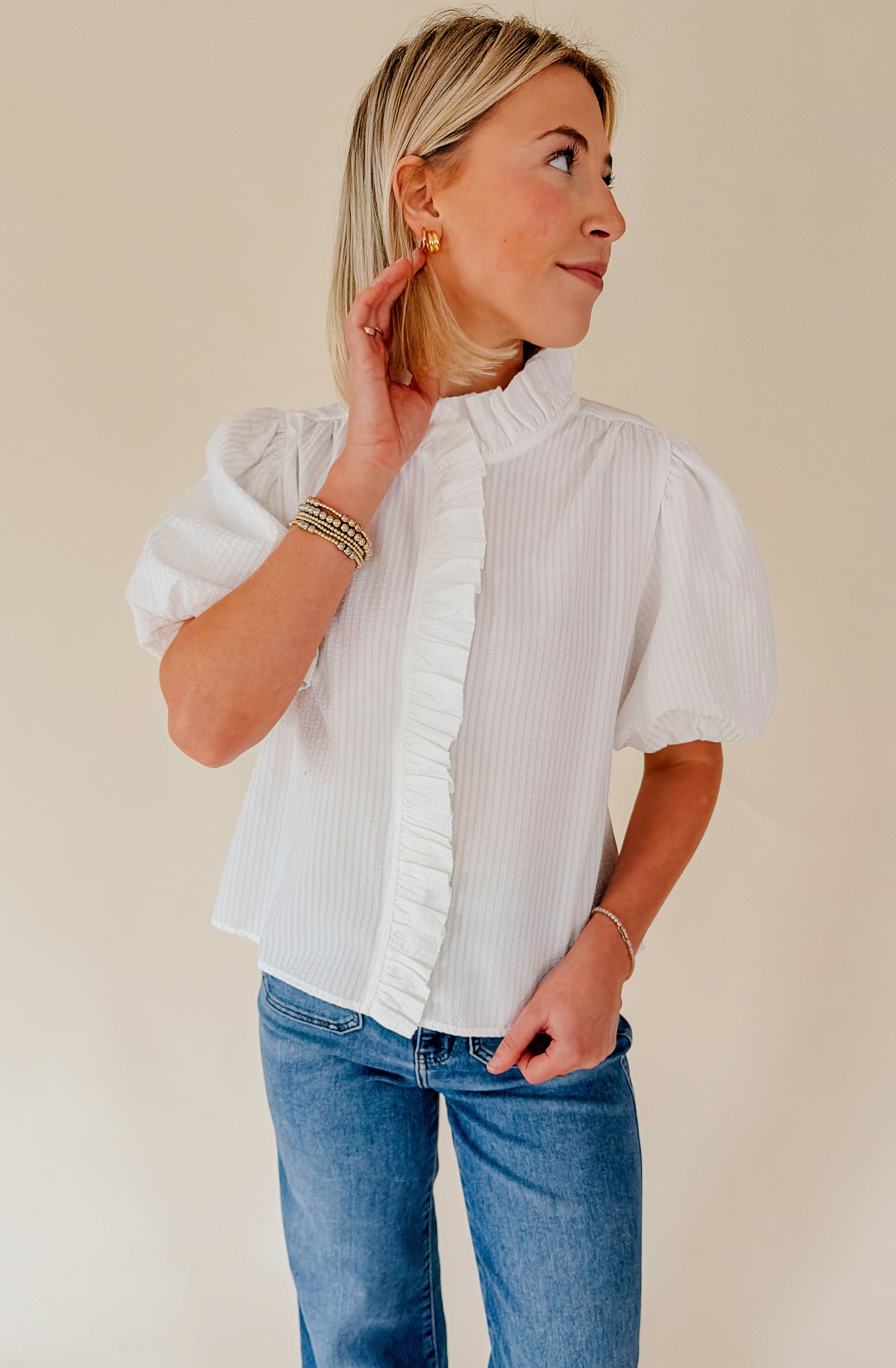 WHITE THIS WAY BLOUSE