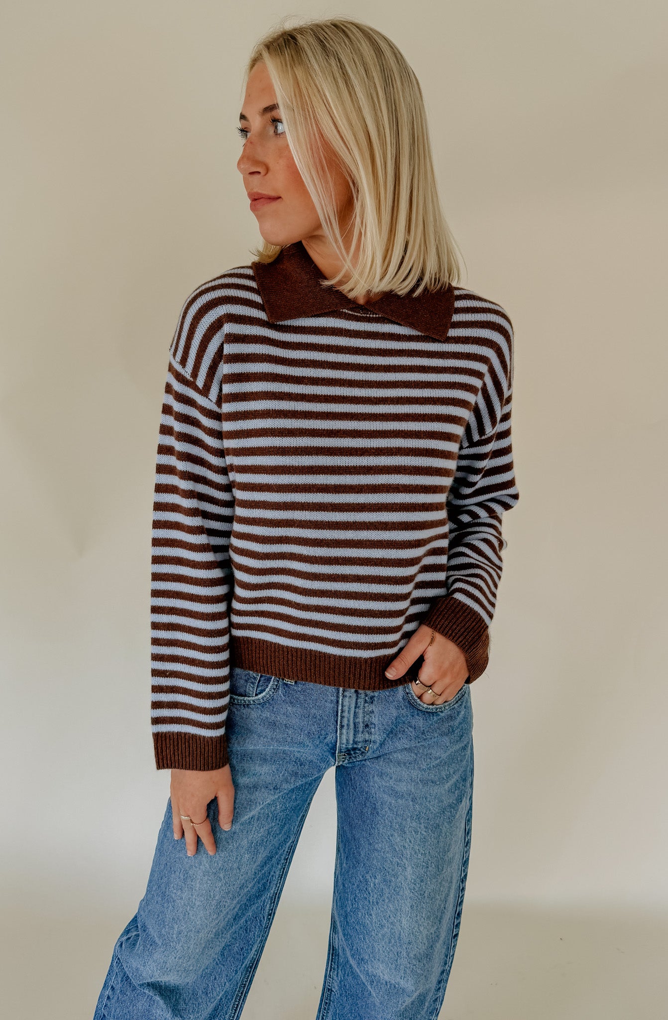 MAKING IT EASY COLLARED SWEATER