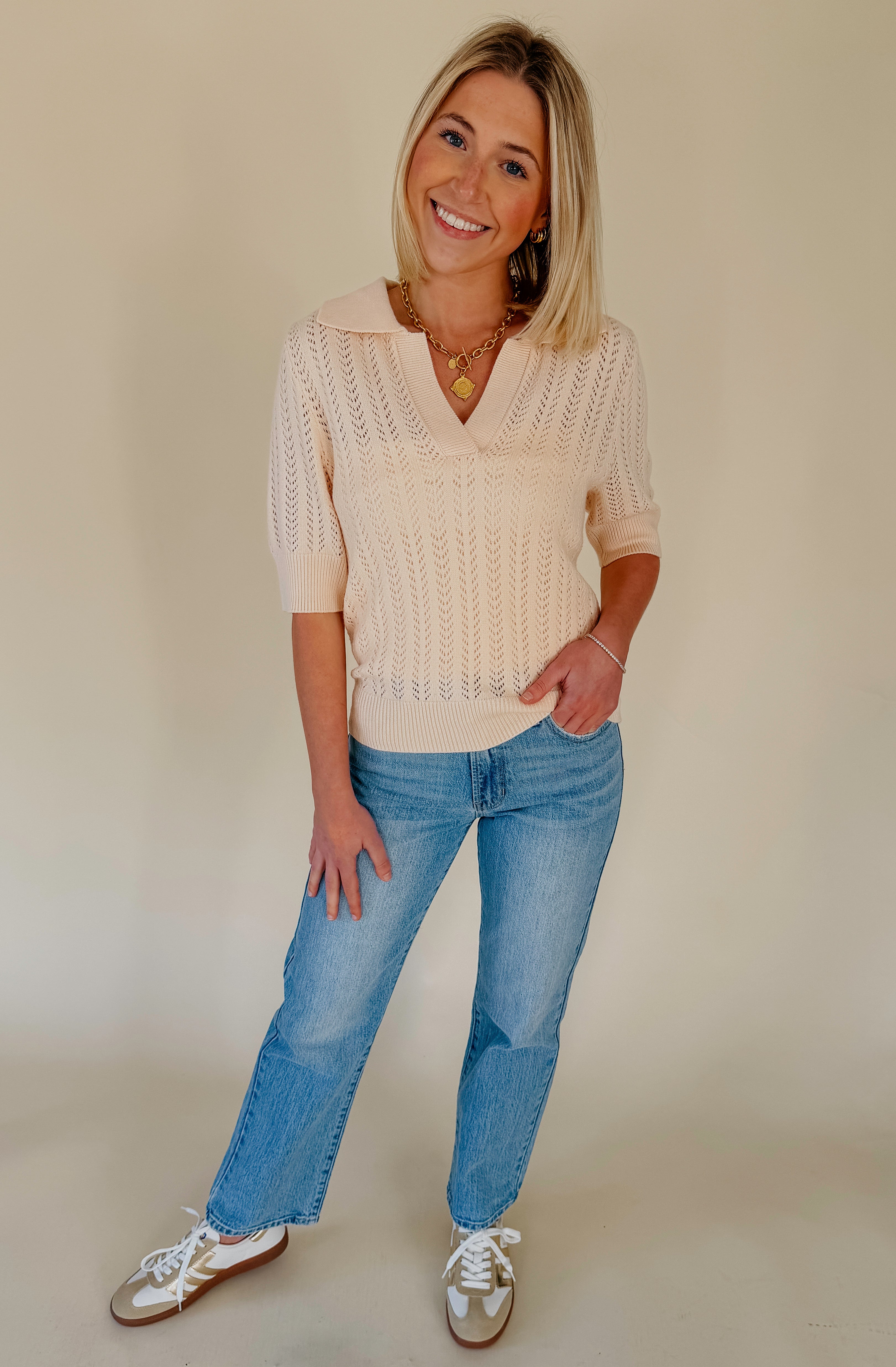 BEACHY KEEN OPEN KNIT SWEATER