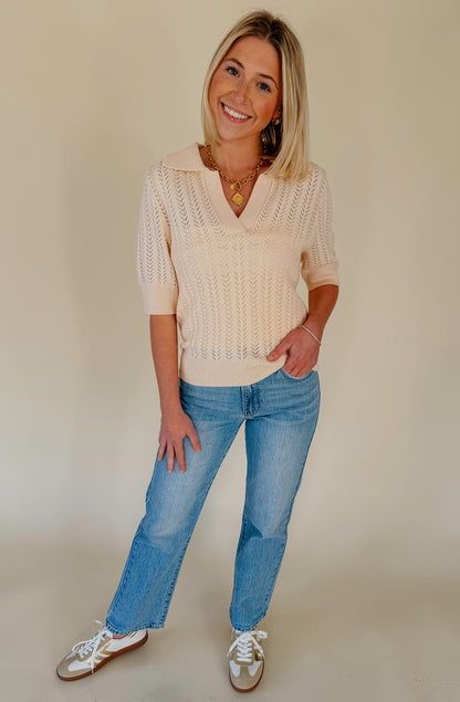 BEACHY KEEN OPEN KNIT SWEATER