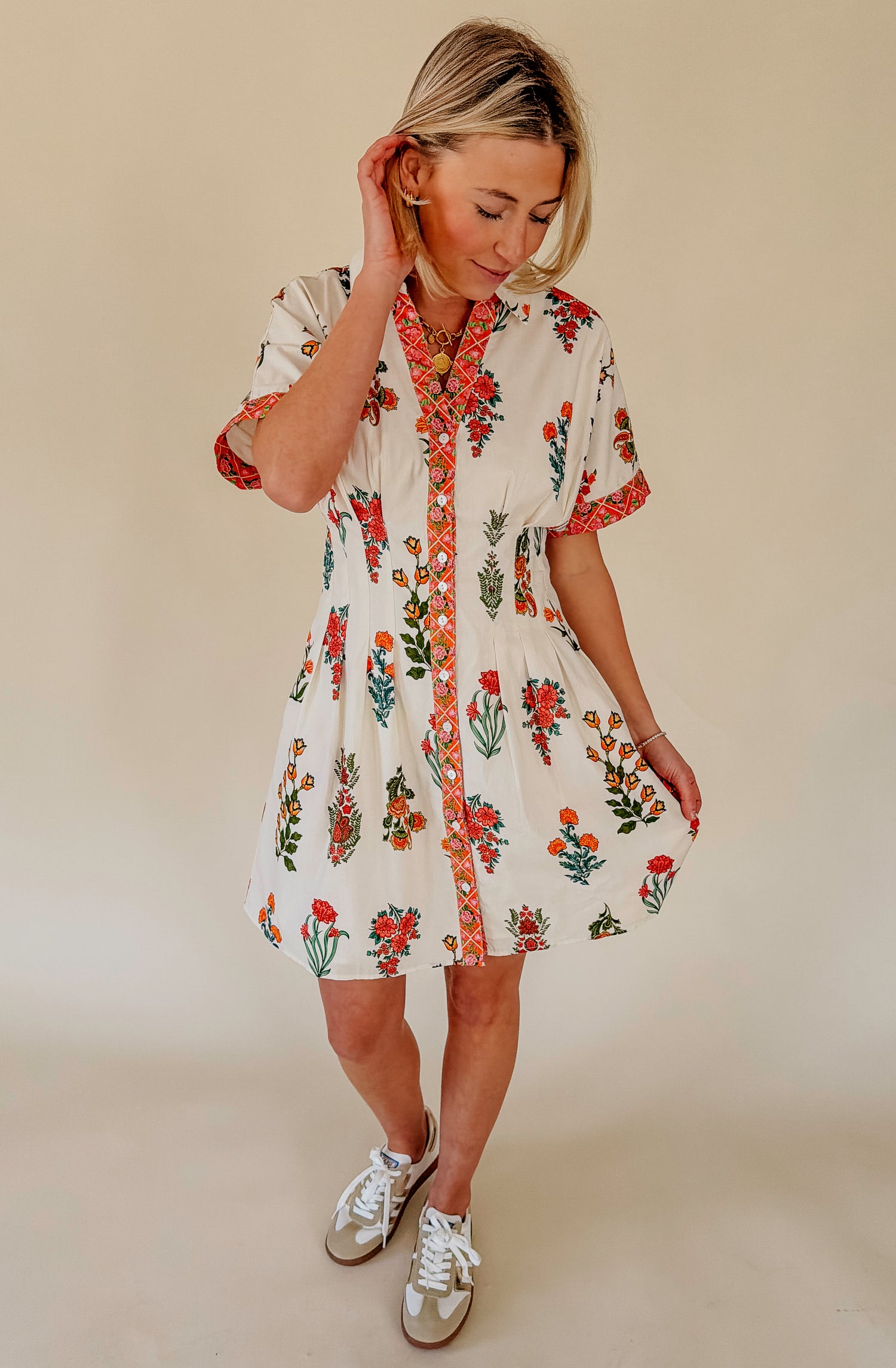 SPRING BLOOMS BUTTONED DRESS