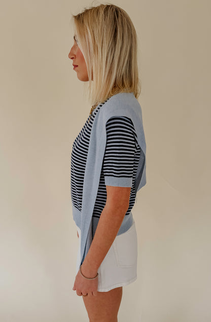 DOUBLE TROUBLE LAYERED LIGHT SWEATER TOP