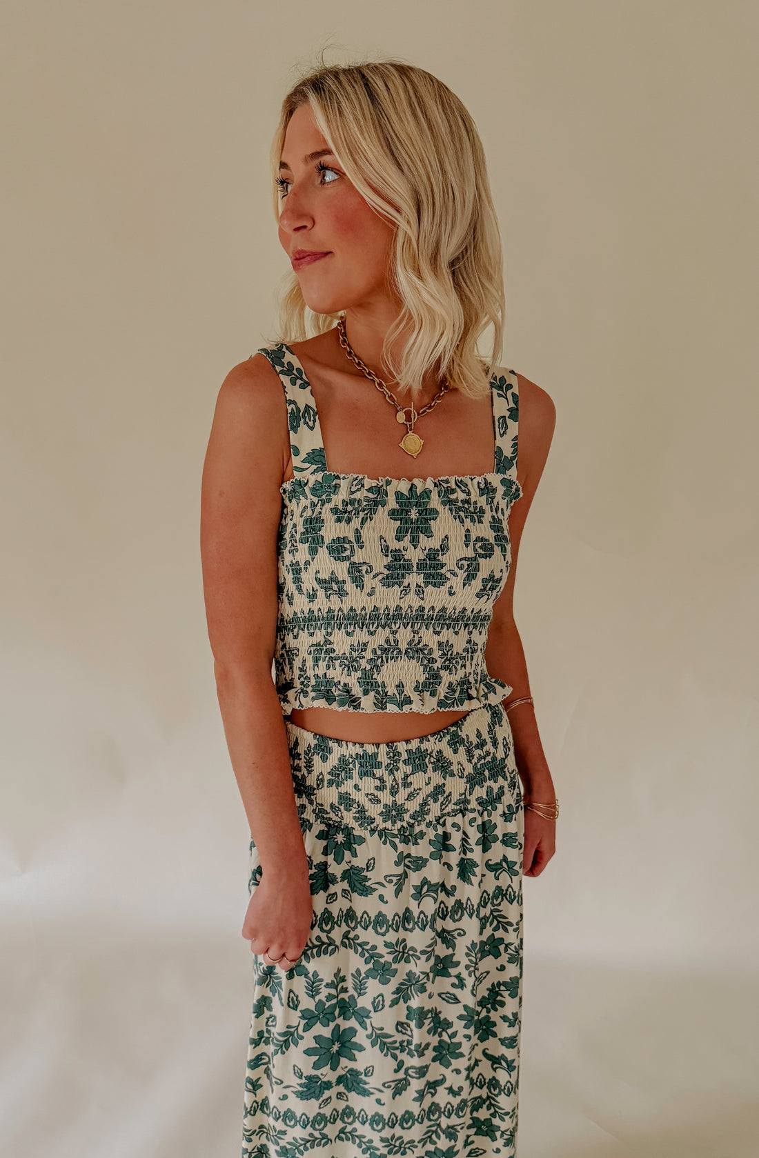 Z SUPPLY LEYA TERA PAISLEY SMOCKED TOP