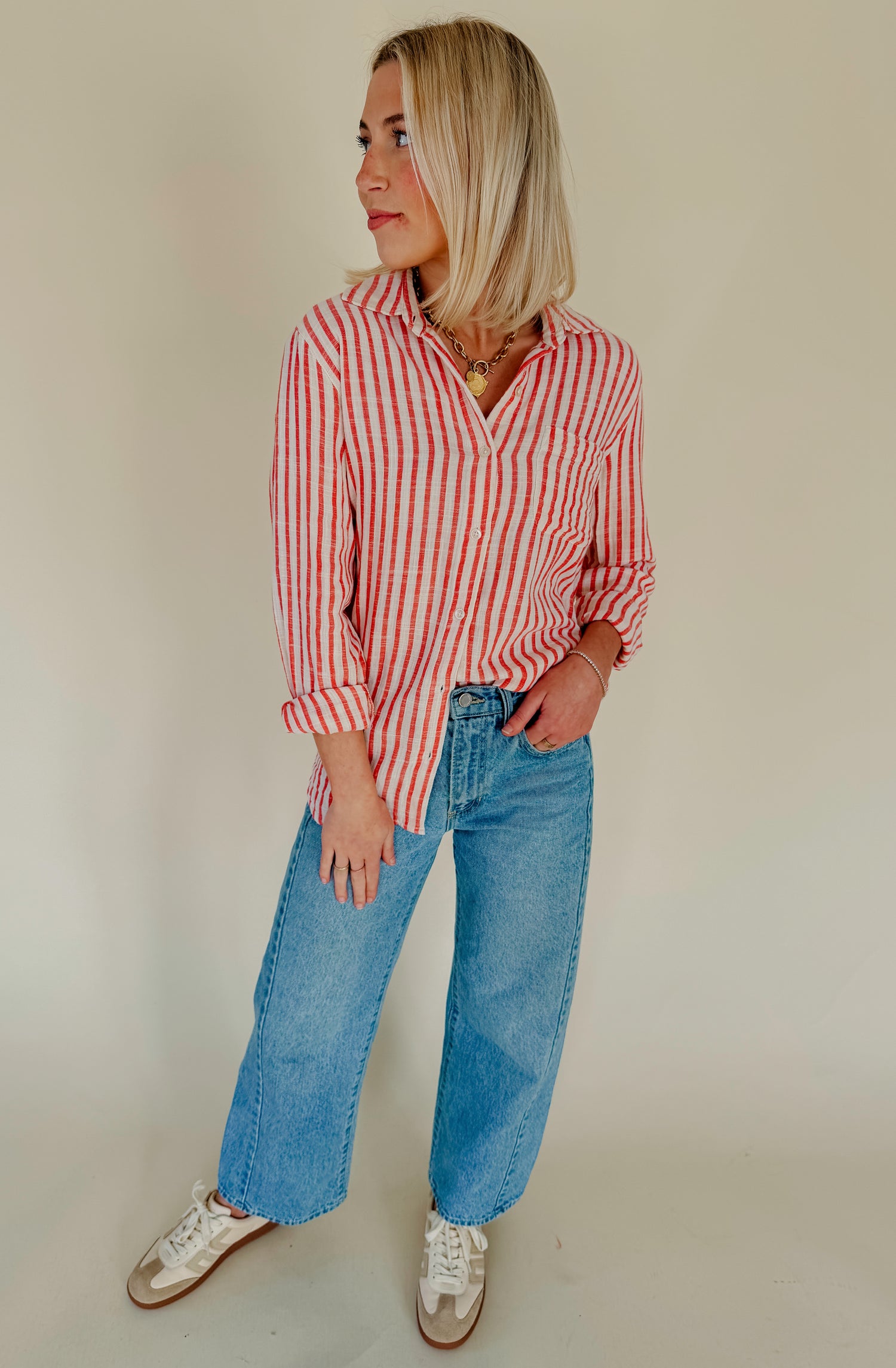 Z SUPPLY SATURDAYS STRIPE BUTTON UP