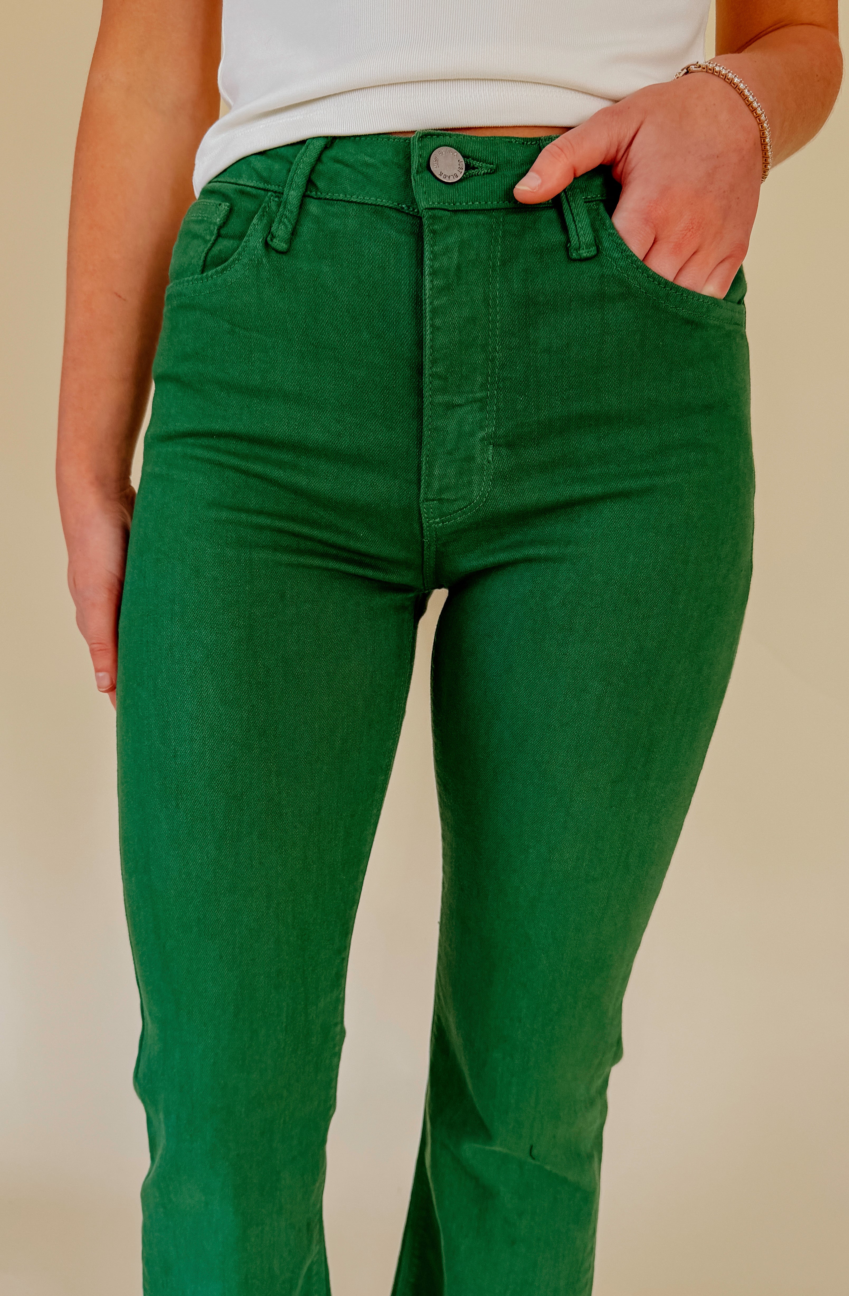 JUST BLACK CROP FLARE DENIM