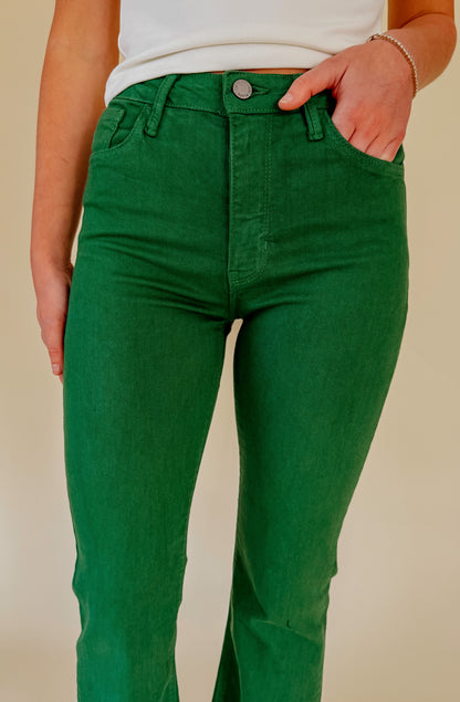 JUST BLACK CROP FLARE DENIM