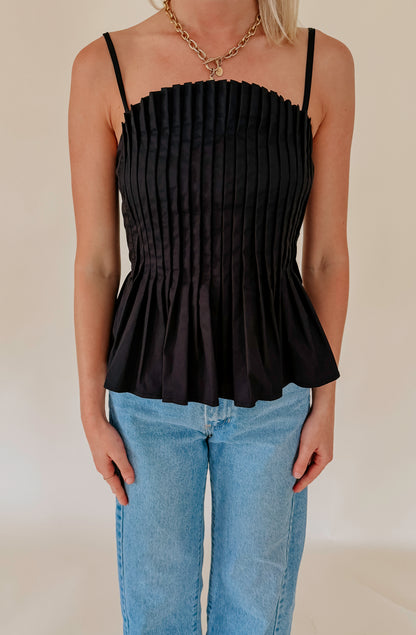 PLEATS TO MEET YOU POPLIN BLEND TANK