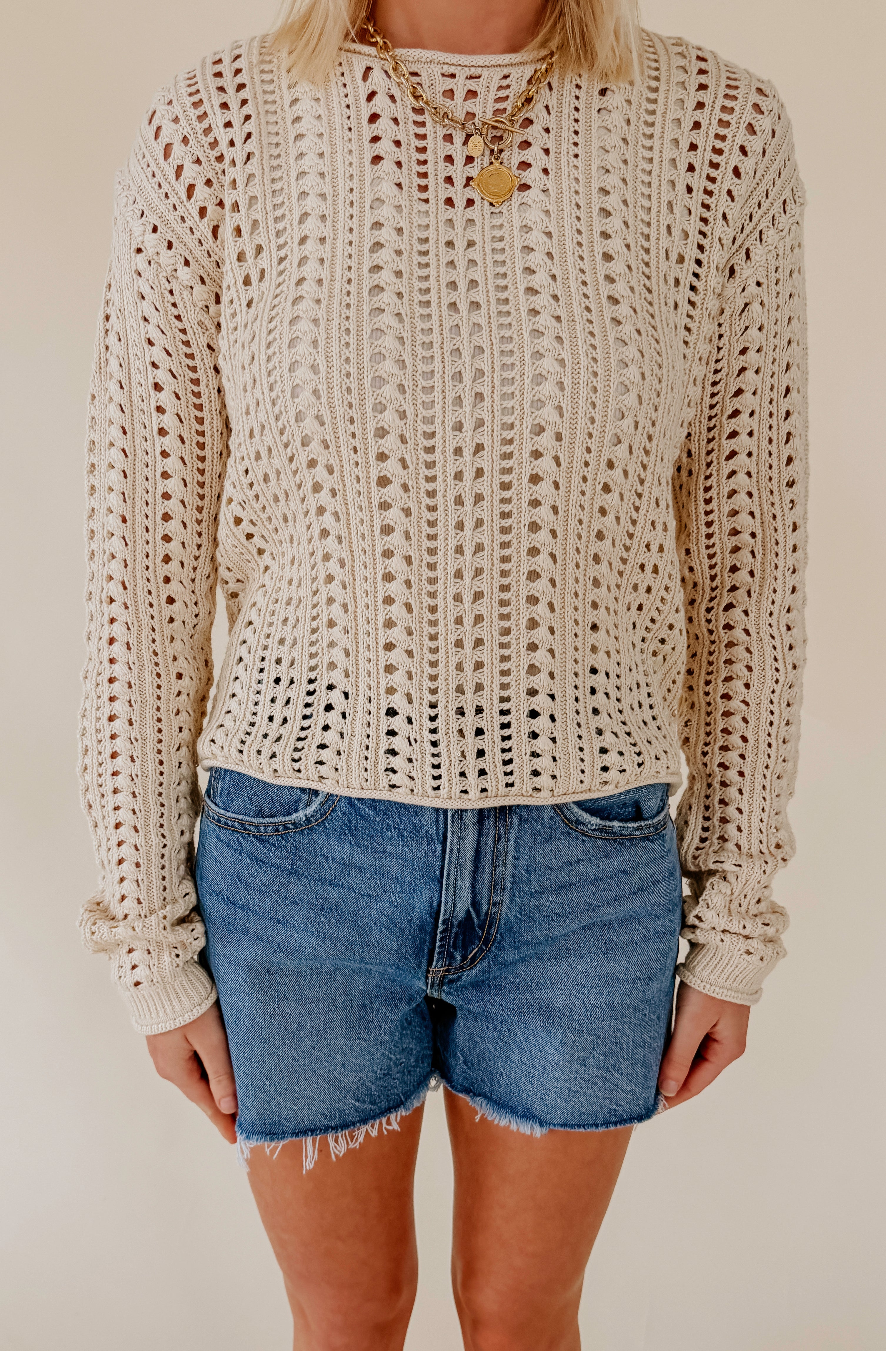 Z SUPPLY UPLAND CROCHET SWEATER