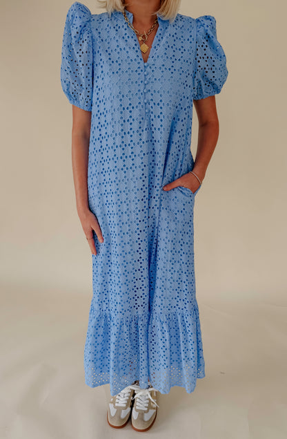 ONE &amp; DONE EYELET MIDI DRESS